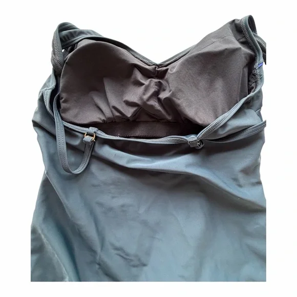 Navy One Piece Swimsuit L Slight Ruching Adjustable Straps - Picture 4 of 4